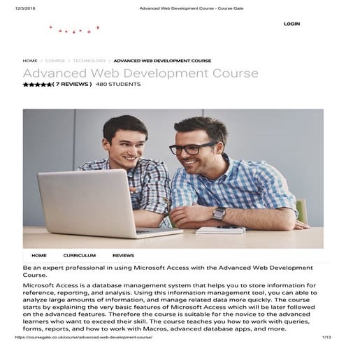 Advanced Web Development Course - Course Gate | PDF | Web Development ...
