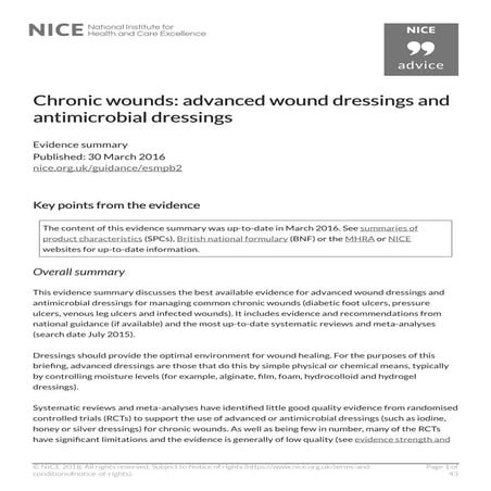 Advanced wound dressings | PDF