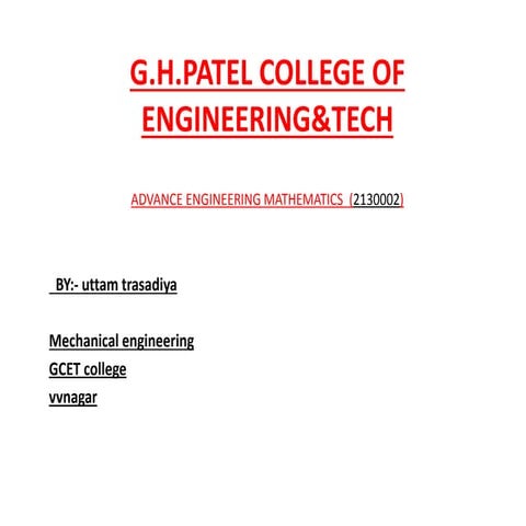 Advance enginering mathematics