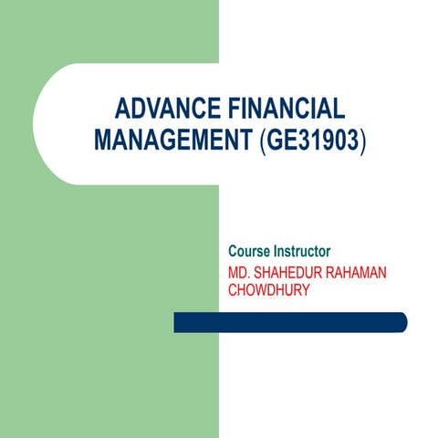 Advance financial management summary(GE31903)