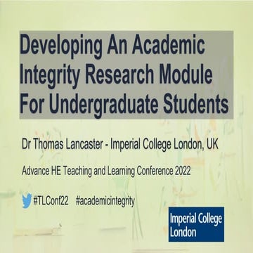Developing An Academic Integrity Research Module For Undergraduate Students -...
