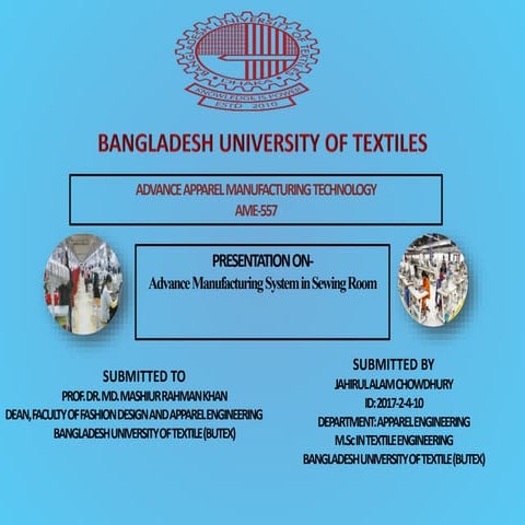 Advance manufacturing system in sewing floor