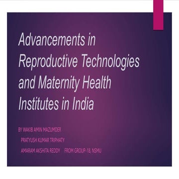 Advancements in Reproductive Technologies and Maternity Health ...
