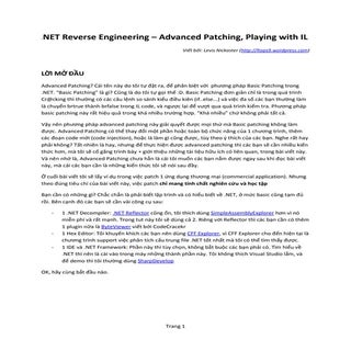 Reverse Engineering .NET - Advanced...