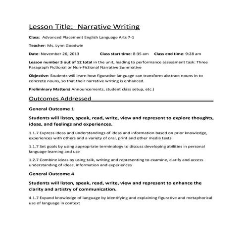 Figurative language lesson plan | DOC