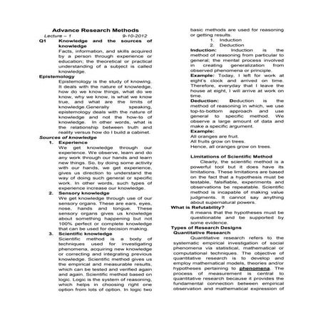 Advance research methods