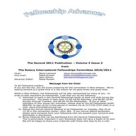 Fellowship Advancer May 2011