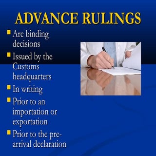 Advance rulings presentation to the...