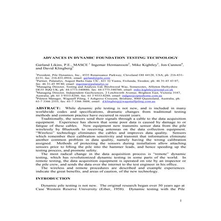 Advances dynamic pile testing technology - Independent Geoscience Pty Ltd