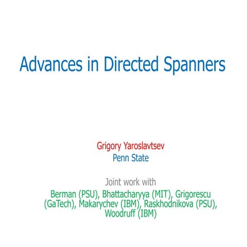 Advances in Directed Spanners