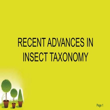 Advances in insect  taxonomy