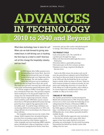 Advances in technology 2010 to 2040 and beyond 22