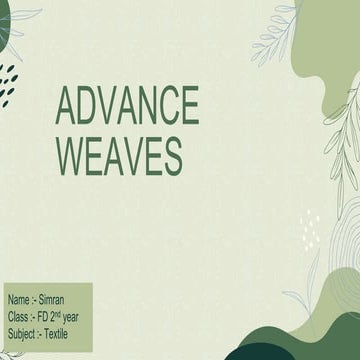 Advance Weaving And Patterns Presentation Pptx
