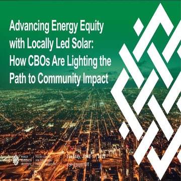 Advancing Energy Equity with Locally Led Solar- How CBOs Are Lighting ...