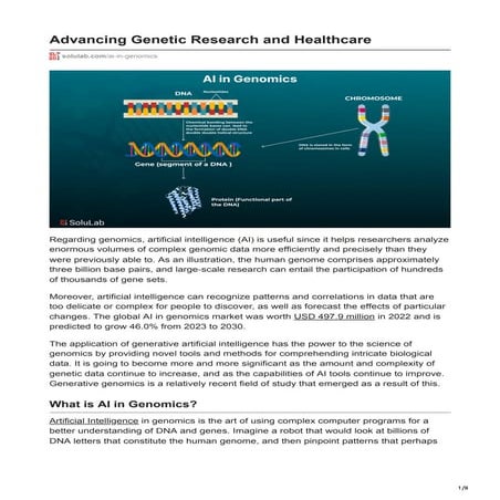 AI in Genomics: Redefining the Future of Medicine | PDF