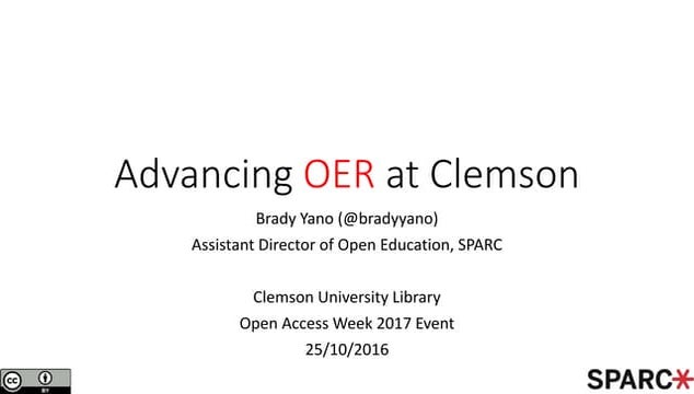 Advancing OER at Clemson