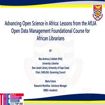 UKSG 2025 - Breakout - Advancing Open Science in Africa: Lessons from the AfL...