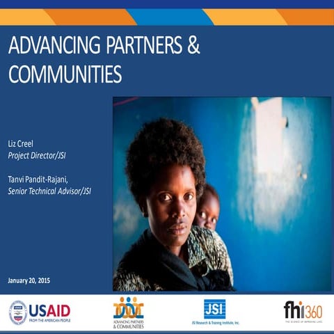 Advancing Partners and Communities project: An overview
