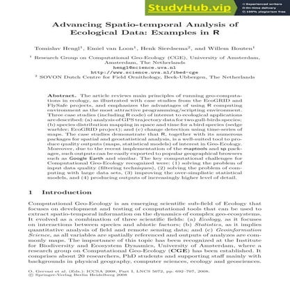 Advancing Spatio-temporal Analysis of Ecological Data  Examples in R.pdf