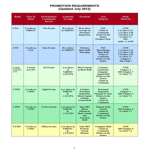 Advancement Requirements