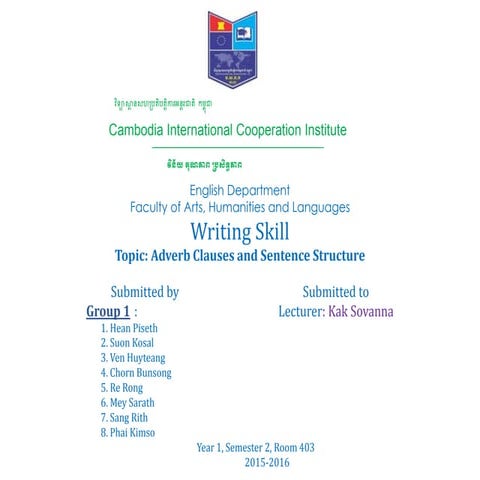 Adv and sentence structure