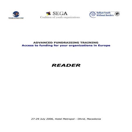Advansed Fundraising Training - Reader_SEGA 2006