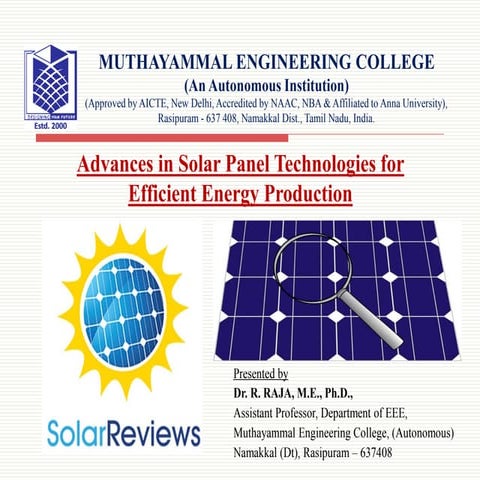 Advances in Solar Panel Technologies for  Efficient Energy Production 
