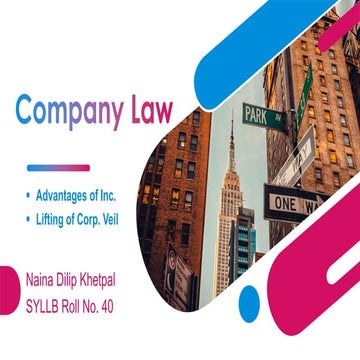 Advantage and Veil of Company Law