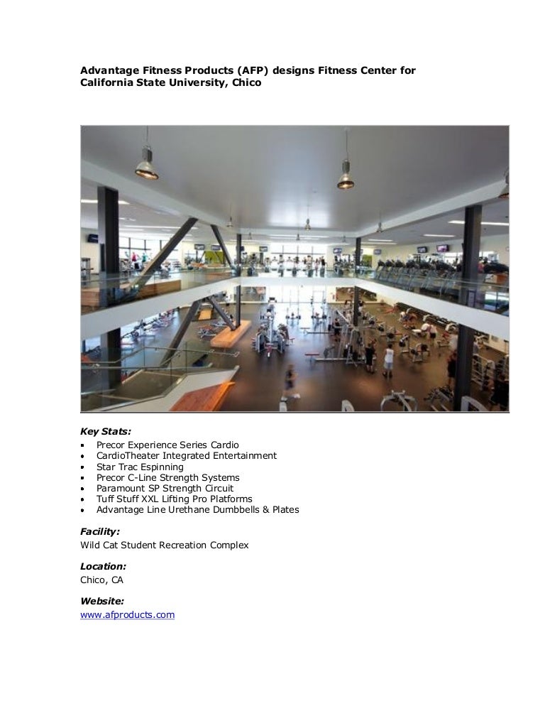 Advantage Fitness Products Afp Designs Fitness Center For Californi