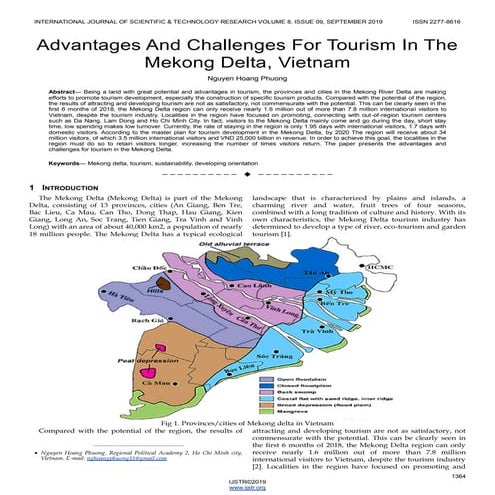 Advantages And Challenges For Tourism In The Mekong Delta, Vietnam (2019)