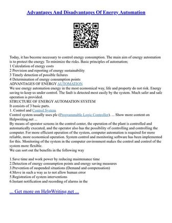 Advantages And Disadvantages Of Energy Automation.pdfAdvantages And Disadvant...