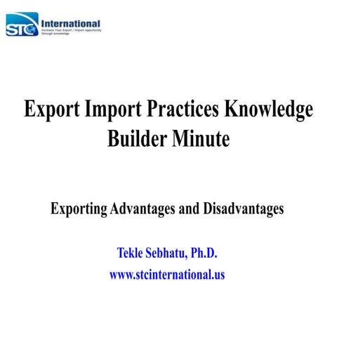 Exporting Advantages and Disadvantages