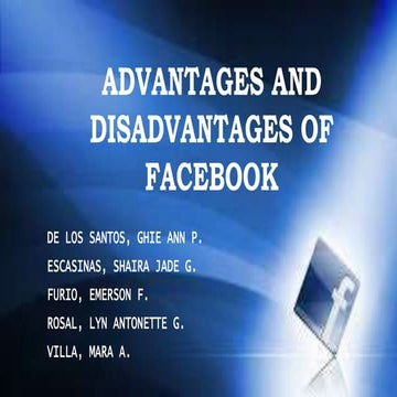 Advantages and Disadvantages of Facebook