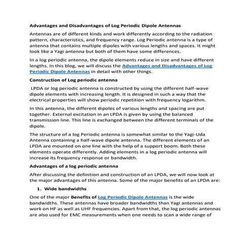 Advantages and Disadvantages of Log Periodic Antenna.pdf