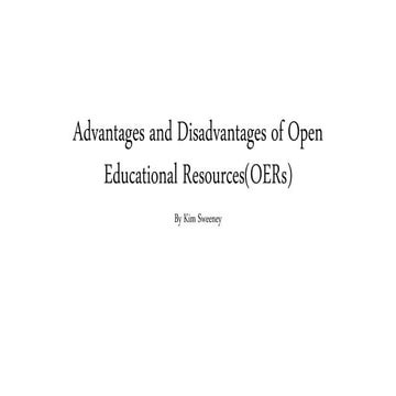 Advantages and disadvantages of open educational resources(