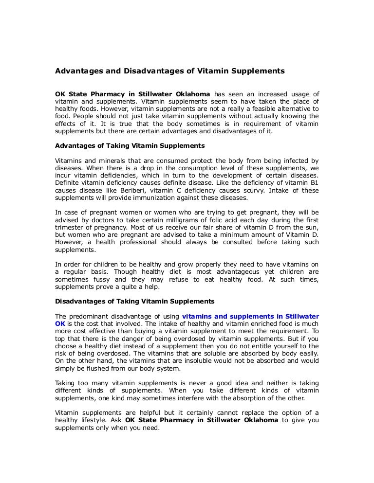 Advantages And Disadvantages Of Vitamin C – VitaminWalls