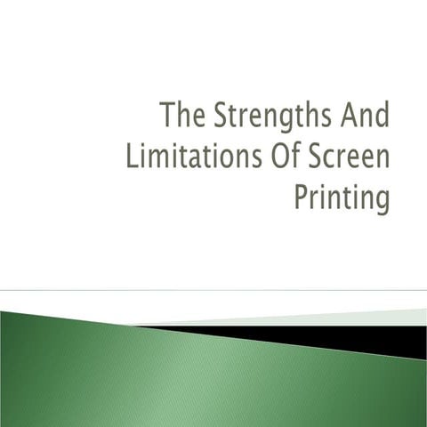 Advantages & disadvantages of screen printing