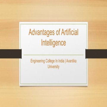 Advantages of Artificial Intelligence - Avantika University