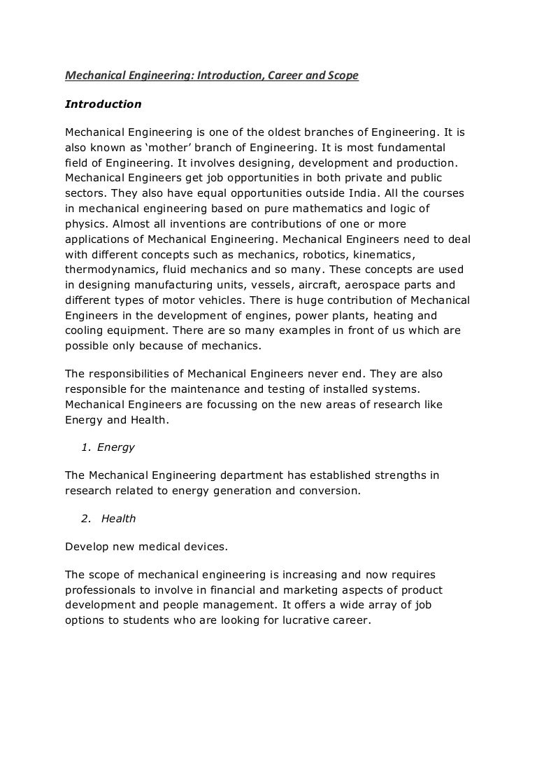 Advantages of being a mechanical engineer