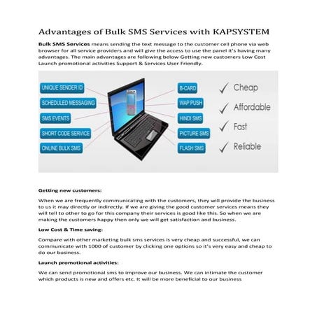 Advantages of bulk sms services with kapsystem