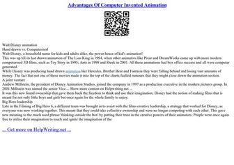 Advantages Of Computer Invented Animation