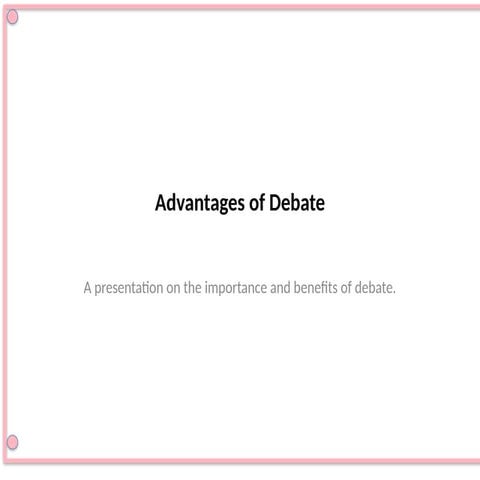 Why debate is important in education | PDF