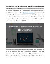 Advantages of Designing your Website on SharePoint