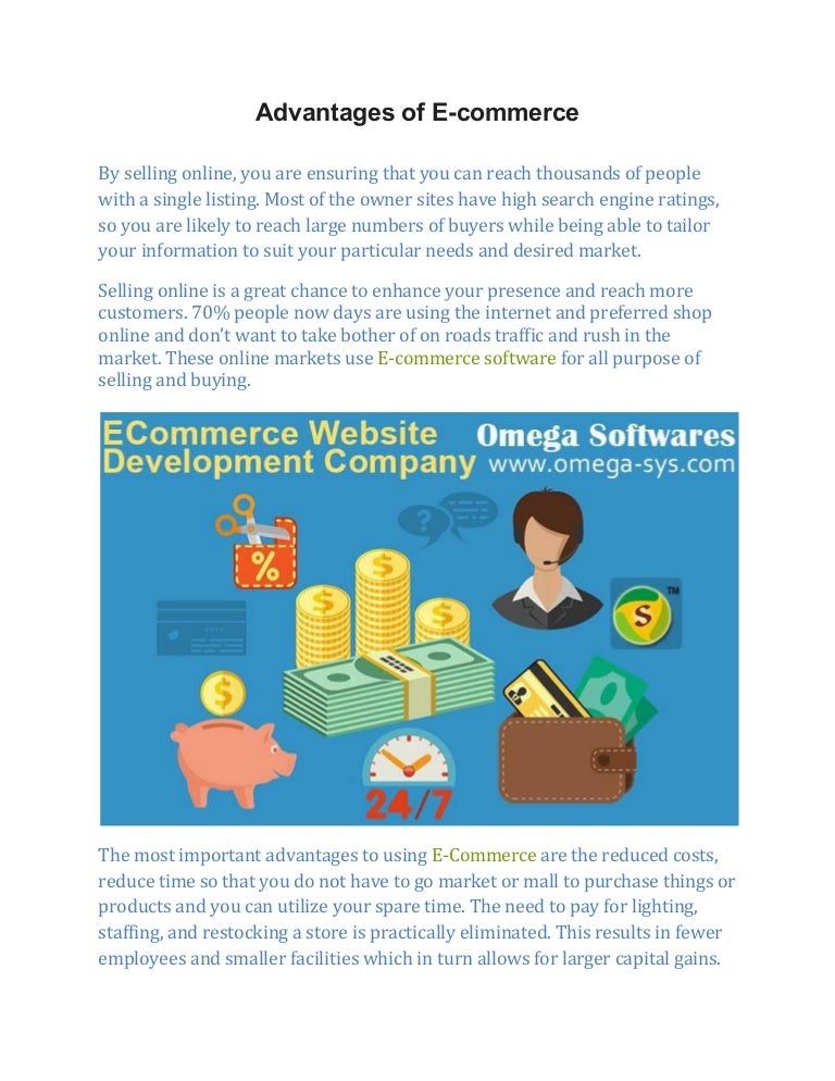 Advantages of e commerce