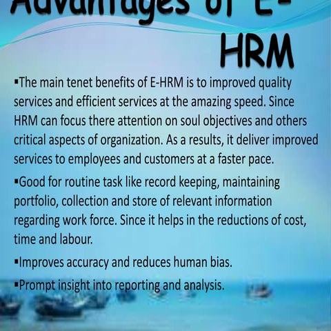 Advantages of e hrm