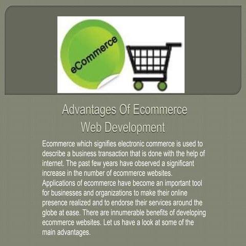 Advantages of ecommerce web development