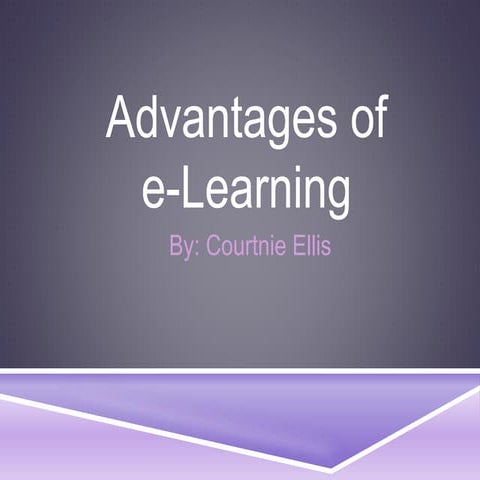 Advantages of elearning summary