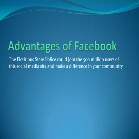 Advantages of facebook