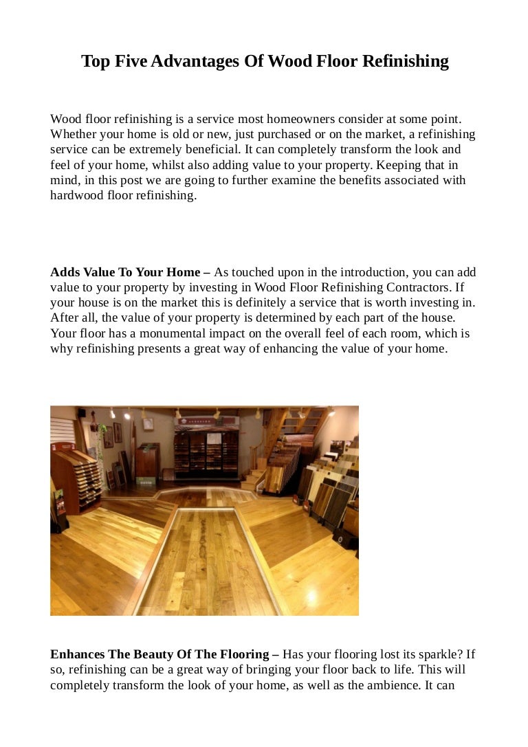 Advantages Of Best Hardwood Floor Refinishing Services