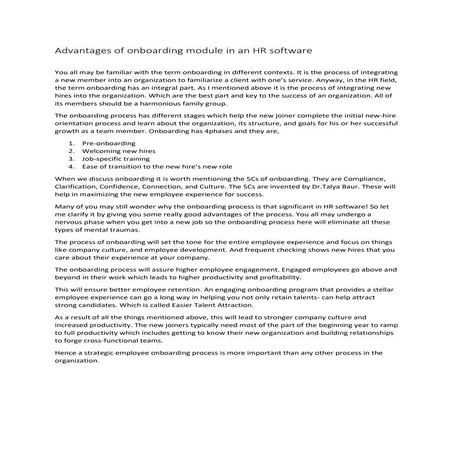 Onboarding software (All in one HRMS software ) | DOCX